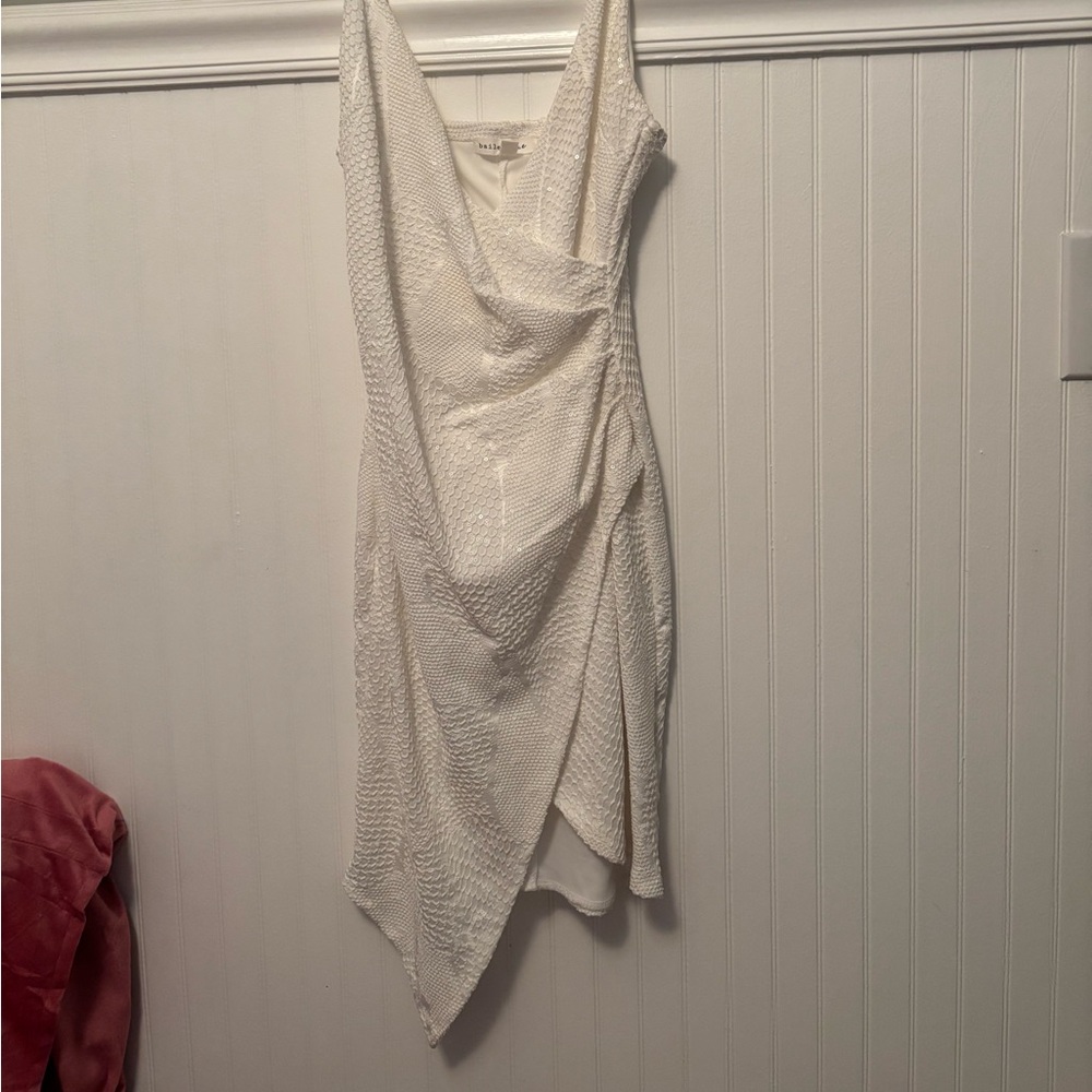 Elegant White Draped Dress
